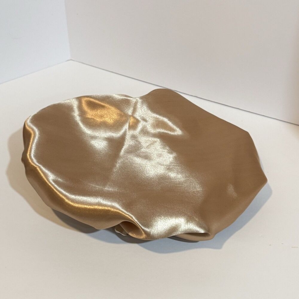 Reversible Satin Sleep Bonnet Hat – Brown& Champagne – Extra Large, Elastic Fit - Picture 6 of 8
